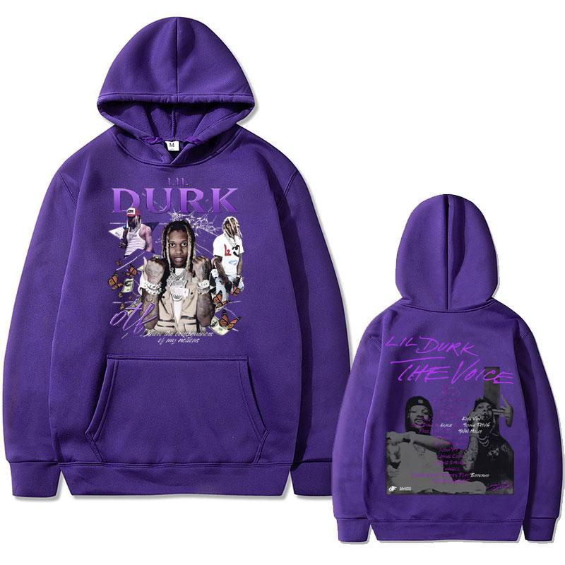 Худи с графическим принтом рэпера Lil Durk для мужчин и женщин, модные худи в стиле хип-хоп, винтажные толстовки с капюшоном, мужские худи из флиса и хлопка, оверсайз