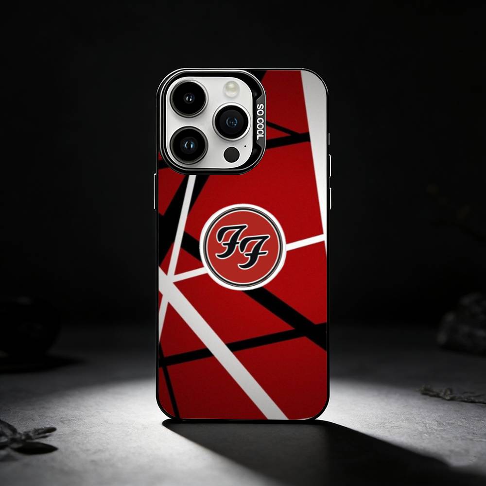 Foo F-Fighters band Phone Case For iPhone 17,16,15,14,13,12,11 Plus,Pro Max,XS,Colored silver phone case
