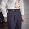 2024 Men's Summer High-Waist Straight Casual British Retro Trousers