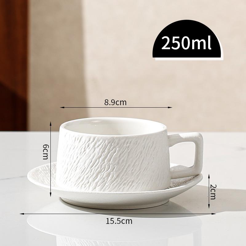 Ретро Каменная Кофейная Чашка Ощущение Простой Керамической Чашки Латте Латте Цветочная Чашка Капучино Мокка Чашка Блюдце
