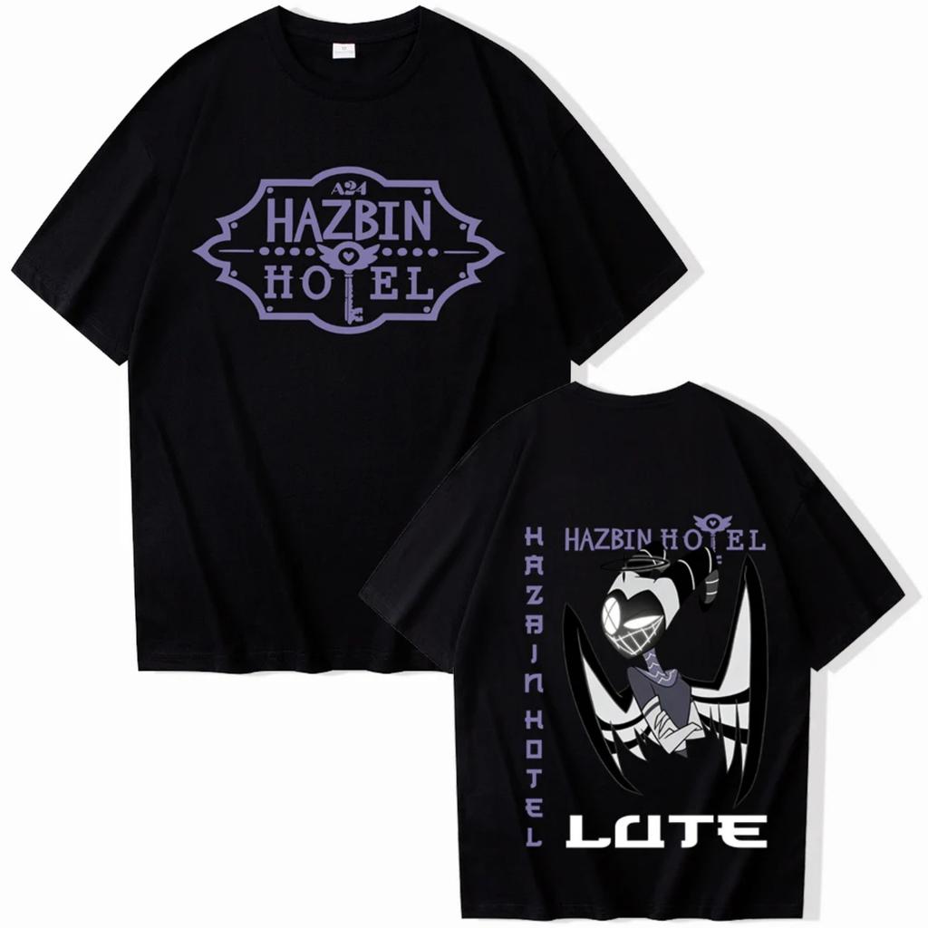 2026 New Hazbin Hotel Lute Graphic Design High Quality Fashion T-shirt Man Woman Harajuku Short Sleeve O-neck Casual Shirt Gift