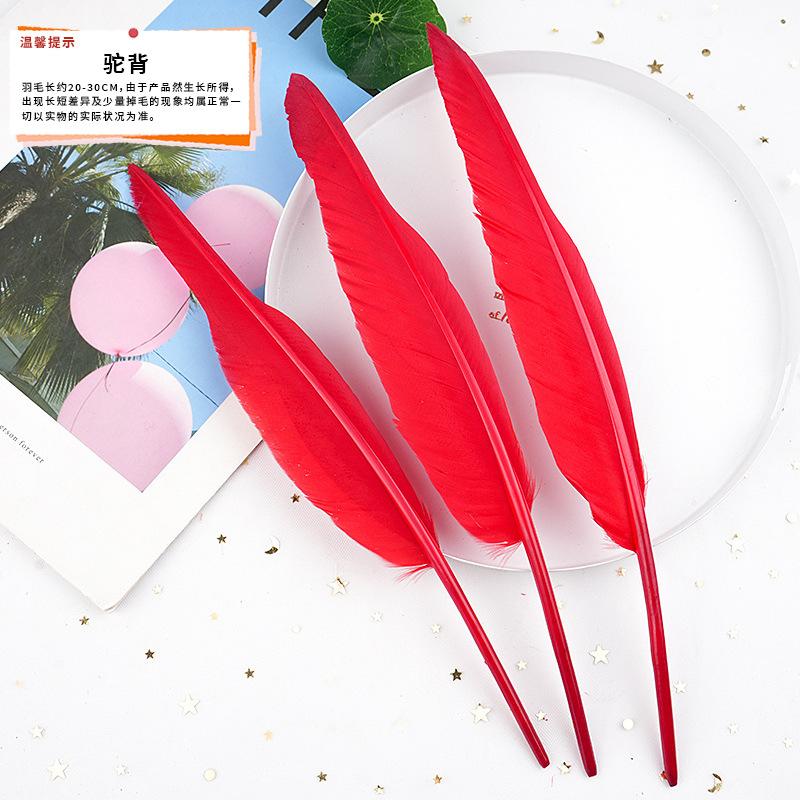 20Pcs57 Big Red Feather Diy Jewelry Accessories Clothing Handicrafts Decorative Materials