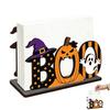Holiday Gift for Kids Halloween Wooden BOO Napkin Holder, Cartoon Ghost Pumpkin Witch Hat Paper Towel Table Decor Wood Centerpiece Home Party & Dining