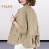 Весна Осень Женское Пальто Тонкий Однобортный Свободный Однотонный Кардиган Длинные Рукава Повседневная Повседневная Рубашка Куртка Офиса