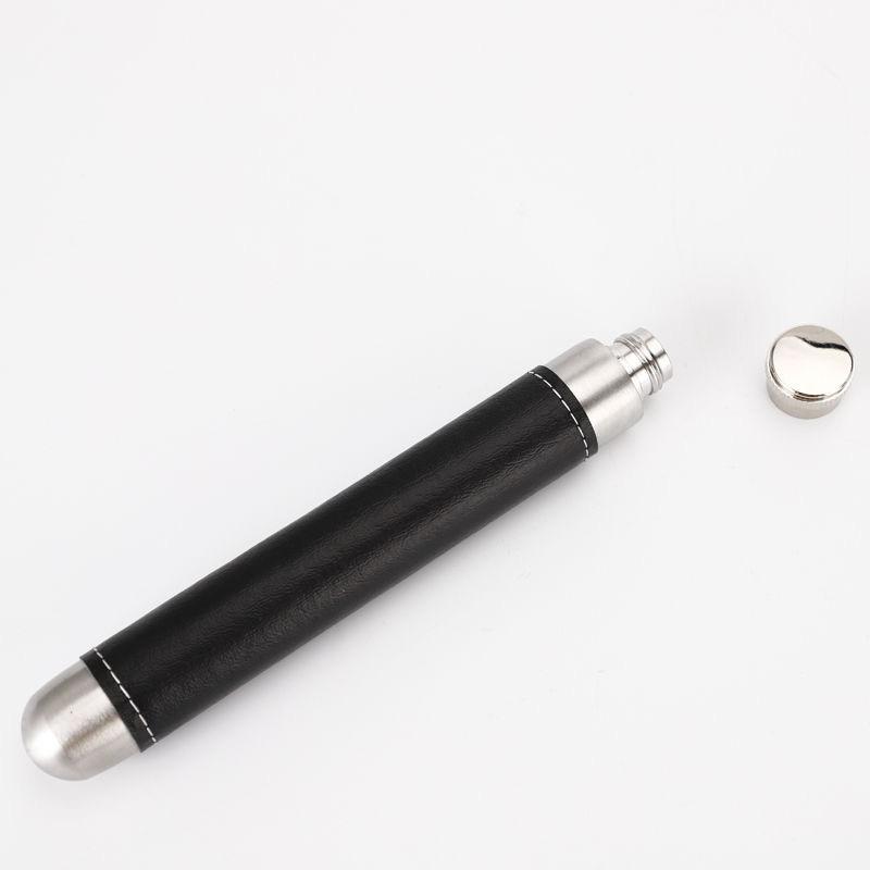 2pcs/set Mini Hip Flask 1.5oz Whisky Vodka + Funnel Stainless Steel Hip Flask Personalized Pen Holder Shape Flagon Men's Gift