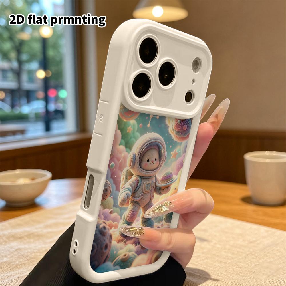 Phone Case: 2D flat, suitable for iPhone 18 17 16 15 14 13 12Pro protective case, rabbit astronaut, perfect Christmas and Halloween holiday gift