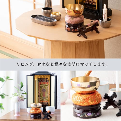 Sunmany Mini Orin Set: Authentic and Easy-to-Use 2.5-inch Rin (7.5cm Diameter x 10cm Height). Made in Japan. Perfect for Buddhist Altars, Buddhist Alt