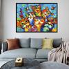 Cute Watercolor Kitten Canvas Painting Colorful Animal Painting Children's Room Baby Room Living Room Decorative Painting Canvas