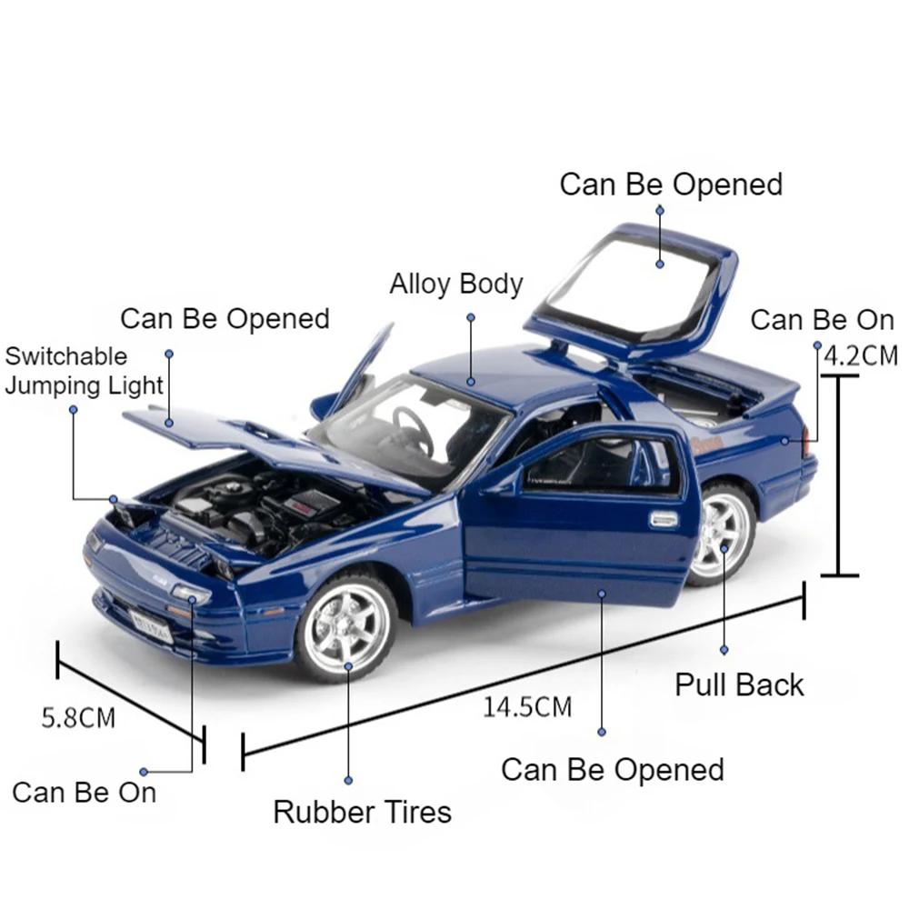 1:Масштаб 32 MX5 RX7 Модель Игрушечной Машинки Литой Металл Двери Открываются Оттяни Назад Симуляция Модели Суперкаров Детские Подарки Коллекция