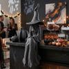 Plastic Halloween Sitting Witch Figurine 3D Printed Mystery Witch Ornament  Living Room