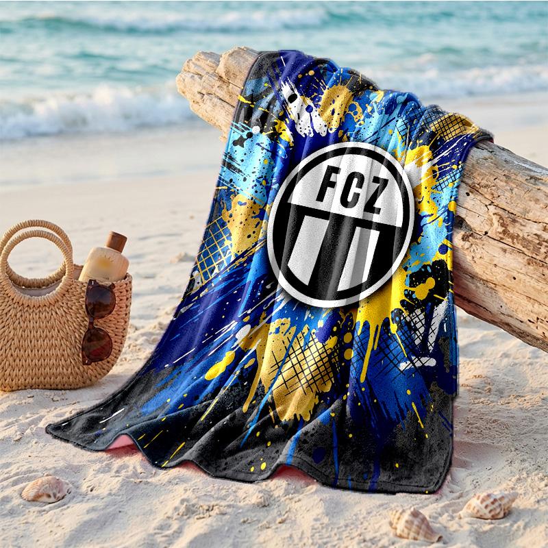 FC Zürich Print Microfiber Beach Towel Quick Dry Absorbent Large Towel For Beach Swimming Travel