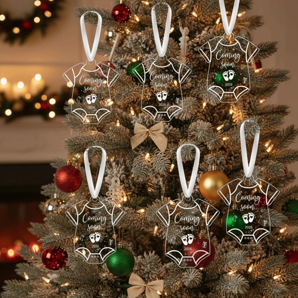2026 Christmas Gifts Acrylic Expecting Baby Ornament Christmas Ornaments Pregnancy Announcement