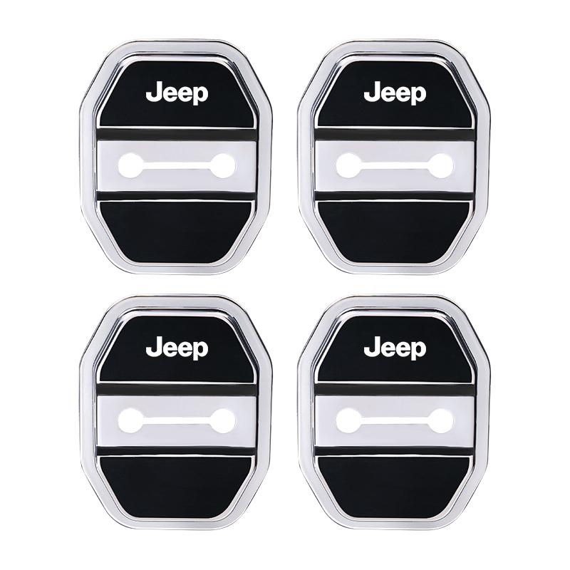 4Pc Silicone Car Door Lock Buckle Protector Cover For Jeep Grand Cherokee Wrangler JK Gladiator Compass Renegade Avenger Sticker ALS1