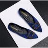 Fashion New Style Women's Suede Dyed Flats Pointed Loafers Wedding Bridesmaid Princess Dress Shoes High Quality Diamond Low Top Shoes