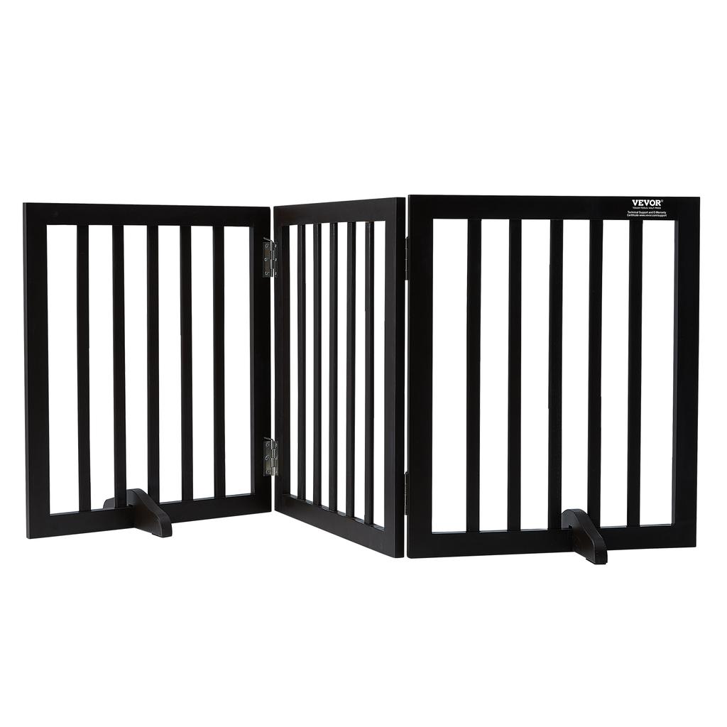 SucceBuy Free Standing Dog Gate Freestanding Pet Gate 3 Panels Foldable Dog Gate for Narrow Passageways Expandable Dog Barrier