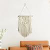 Boho Macrame Wall Hanging Hand Woven Bohemian Style Tassel Cotton Tapestries Beige Wall Decoration for Study Decoration