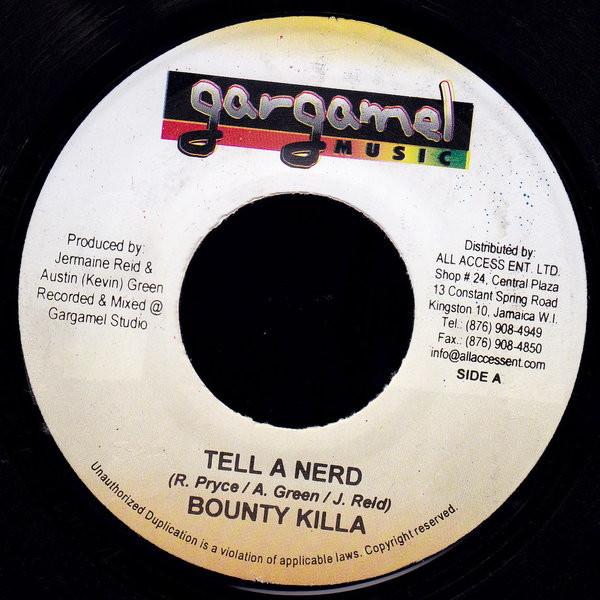 7-дюймовая пластинка BOUNTY KILLER / MITCH - Tell A Nerd / Can Hardly Wait НЕТ Gargamel Music 2005 Ямайка Регги, Ска и Даб Б/У