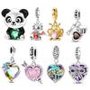 Новые Оригинальные Шармы Медь Милая Панда Держит Шармы-Бусины в Форме Сердца Подходят для Оригинального Браслета 3 мм Женские DIY Ювелирные Изделия Подарки