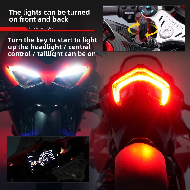 Diecast Spray 1/7 Ducati Superleggera V4 Super Motorcycle Model Collection Miniature Voiture Ornament Boyfriend Gift Toy Vehicle