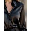 Women S Long Sleeve V Neck Button Down Solid Color Elegant Blouse