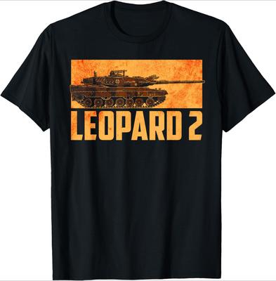 Боевой танк Leopard 2 Германия Военный дизайн - 100% хлопок летняя повседневная мужская футболка с коротким рукавом и принтом, с круглым вырезом.