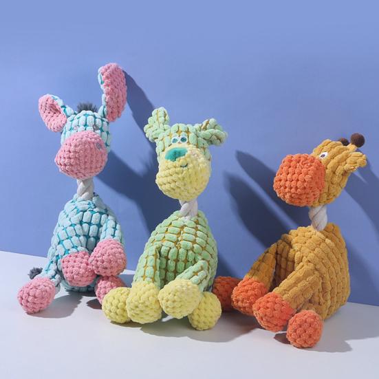 Неразрушимая плюшевая игрушка для собак для агрессивных жевателей, пищащая жевательная игрушка, поддержка прорезывания зубов у собак, интерактивная игрушка для питомцев для всех пород собак