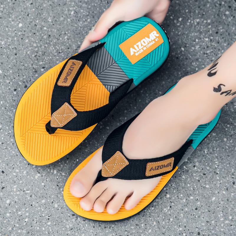 Шлепанцы мужские летние модные брендовые верхняя одежда тренд повседневные облегающие туфли для спорта на открытом воздухе мягкая подошва вьетнамские пляжные сандалии