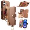 Кошелек-чехол-книжка для iPhone 17 Air 16 15 Pro Max 14 Plus 13 12 11 16Pro 17Pro Кожаный ремешок Отделения для карт Застежка-молния LSW-02