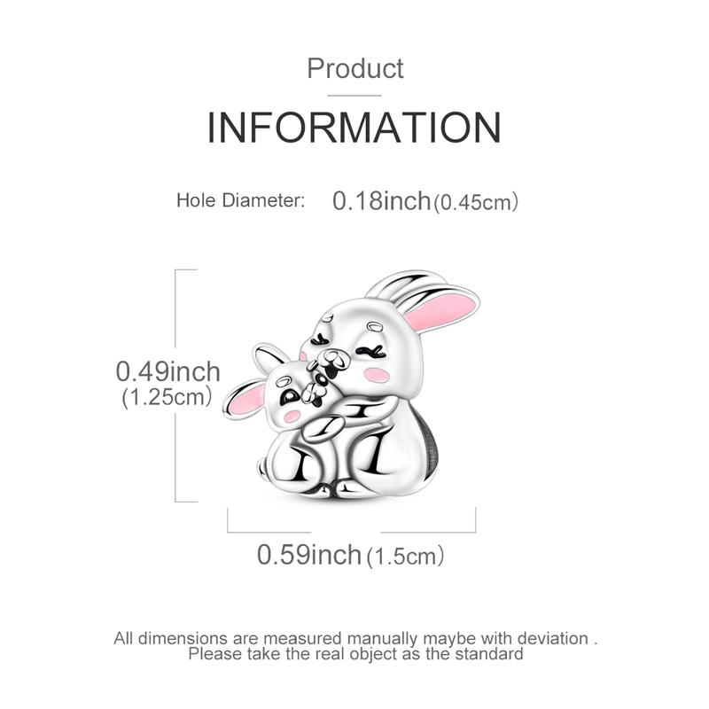Original Charms Beads Pendant 925 Silver Parent Child Holding Hands Kitten Beads Fit Bracelet Woman Jewelry Gifts
