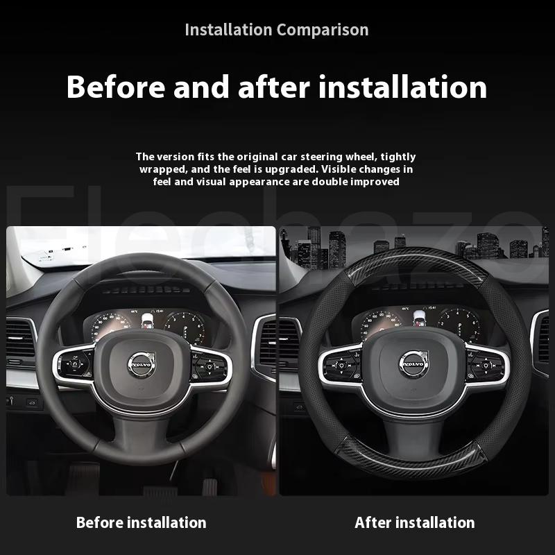 Car Steering Wheel Cover 37-38cm Leather Anti-slip Accessories ,For Volvo XC60 XC90 S60 V50 V90 S80 C40 XC40 V70 C30 XC70 S90