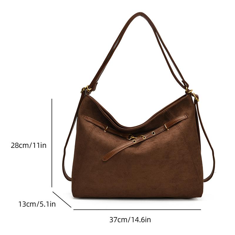 Yogodlns Ленивый стиль Ретро Одноплечевая Сумка под Мышку Минималистичная Сумка-тоут Большая Вместимость Сумка для Поездок Сумки через Плечо