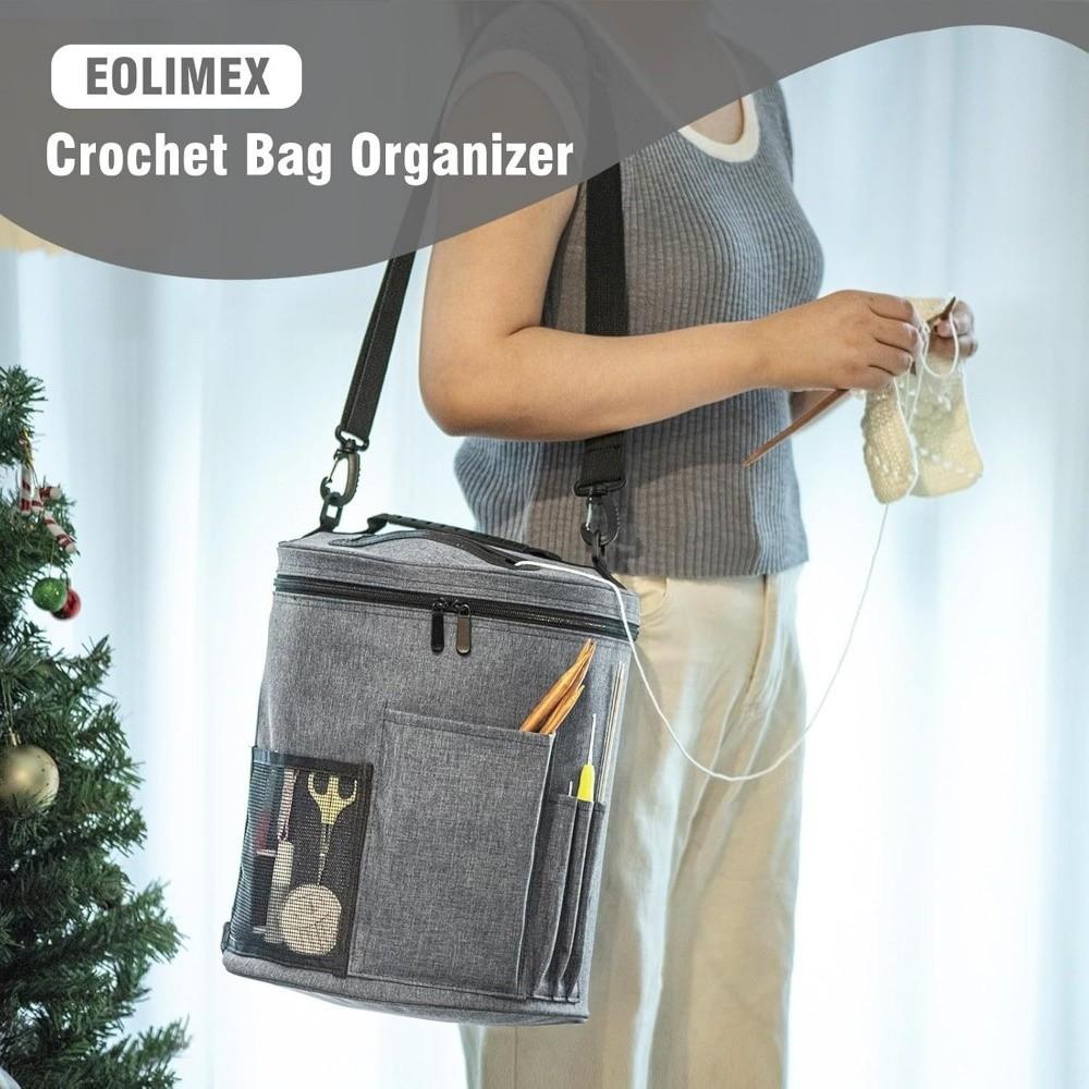 Front Pocket Yarn Storage Bag Large Capacity Knitting Tool Storage Bucket Craft Supplies Use