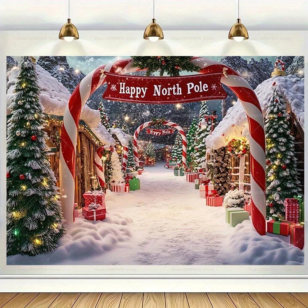 Christmas Wonderland Snow View Arch Theme Banner Background Children's Birthday Party Home Decoration Photography Background