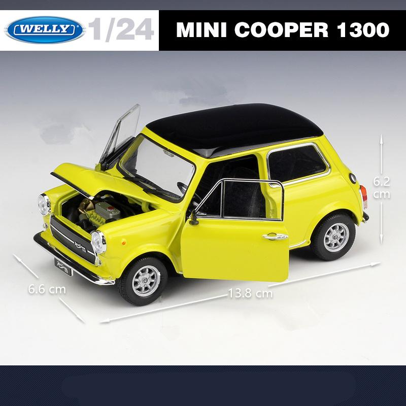 Welly 1/24 MINI COOPER 1300 Модель автомобиля из сплава Литой металл Классический Мини Автомобиль Модель Транспортного средства Симуляция Коллекция Детская Игрушка Подарок