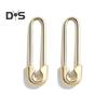 1 Pair Women Earrings Hollow Out Pin Shape Polished Electroplating Metal Lightweight Daily Life Festivals Parties Dates Ear Jewelry