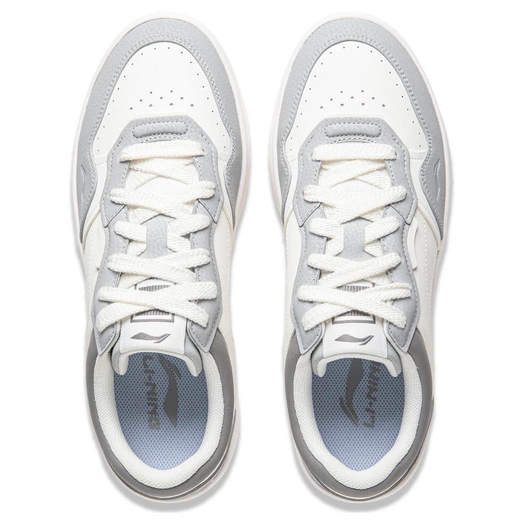 Li Ning Xingchu 2.0 V2 Versatile Casual Comfortable Thick Sole Height Increasing Non-Slip Wear-Resistant Skate Shoes Men Sneakers White Gray AGCU107-5