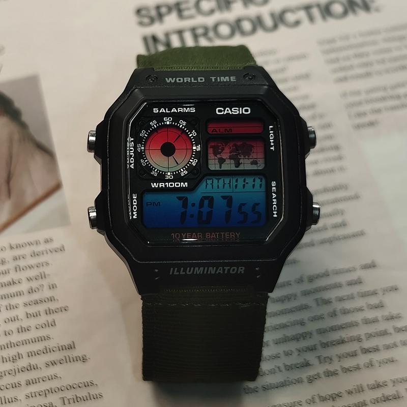 Casio Унисекс ПОДРОСТКОВЫЕ Черные Часы AE-1200WH-1A(Watch3--)