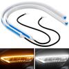 PAUTIX 2 dona Avtomobil LED yoritgich chizig'i 12V Moslashuvchan Suv o'tkazmaydigan DRL Kunduzgi yorug'lik Avto faralari Oq Burilish signali