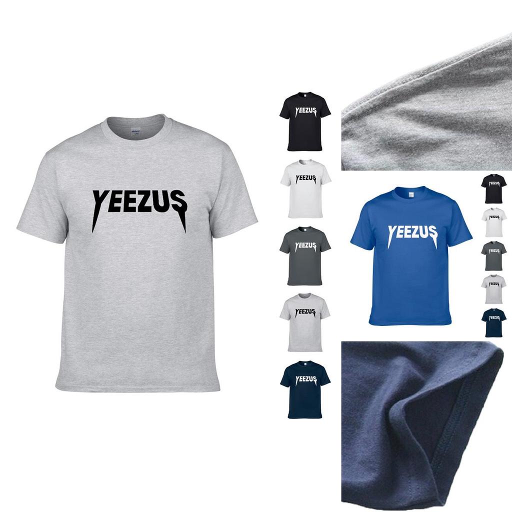 Классическая мужская футболка с коротким рукавом с надписью Yeezus из премиальной смесовой ткани