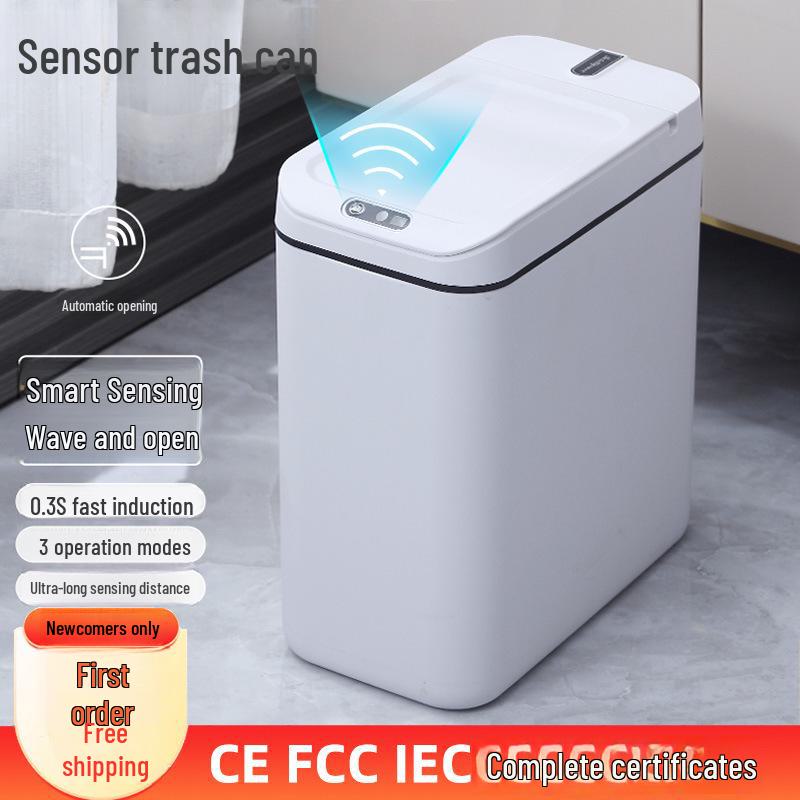 Large Capacity Smart Induction Trash Can for Kitchen and Bathroom