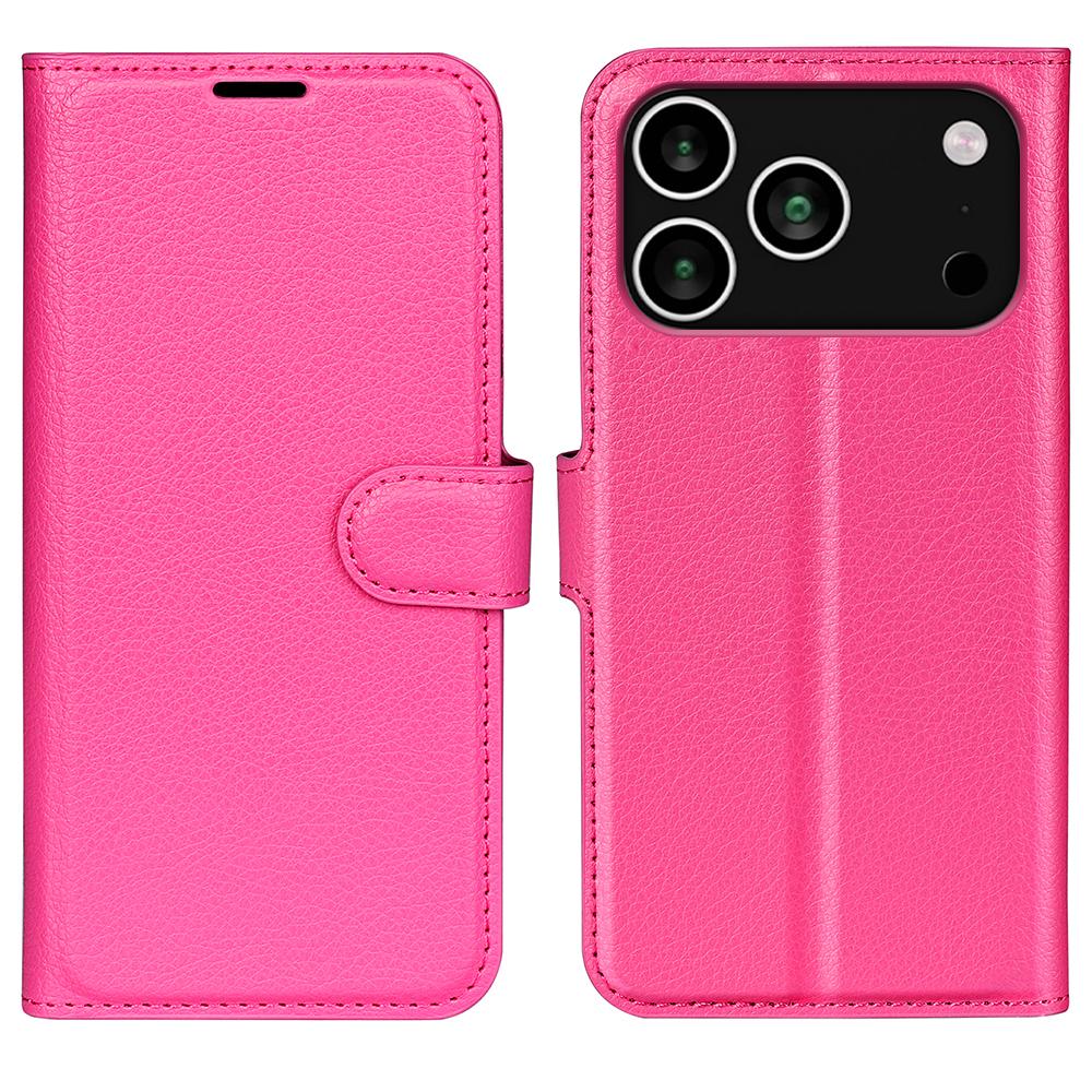 For iPhone 17 Pro Max Wallet Case Litchi Texture Shockproof Leather Flip Stand Phone Cover