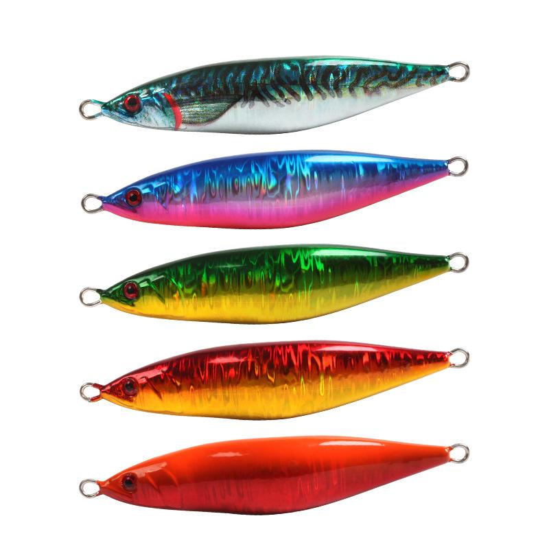 Lead Fish Jig Lure 160g-400g Boat & Sea Fishing Artificial Hard Bait 3D Printed Slow Shaking Without Hooks for Saltwater Fish