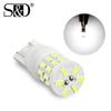 1Pc Ceramic T10 W5W 194 168 LED Bulb 3014 30SMD Auto Reading License Plate Light Marker Lamp Wedge Side Bulb Car Lights 6000K White 12V