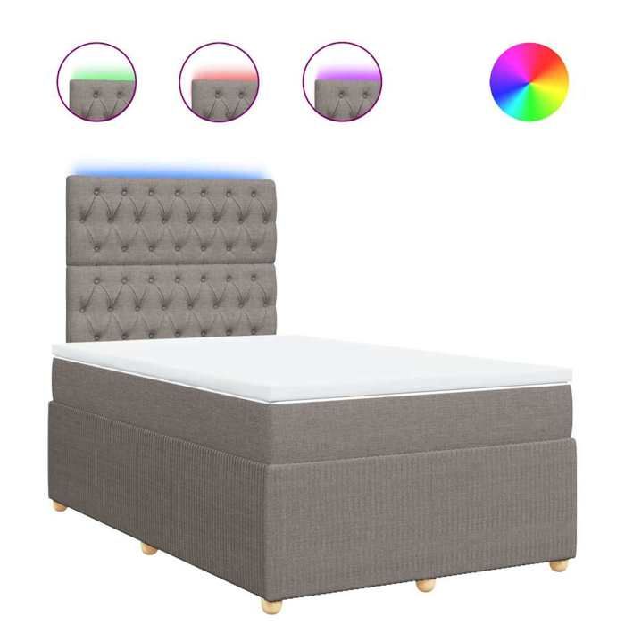 Maison Exclusive - Sommier à lattes de lit avec matelas Taupe 120x200 cm Tissu