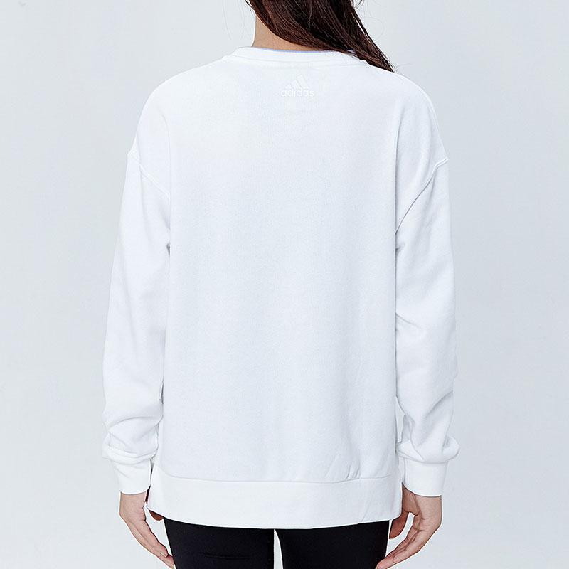 Adidas Спортивная толстовка с круглым вырезом и логотипом, женские топы, белые H09743