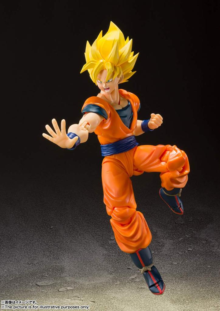 TAMASHII NATIONS Dragon Ball Z Super Saiyan Full Power Son Goku 140 мм окрашенная подвижная фигурка SHFiguarts приблизительно. ПВХ и АБС