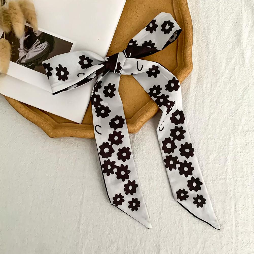 Fashion Dot Ribbon Silk Scarf Women Thin Neck Scarves Lady Small Shawls Bandana Narrow Female Neckerchief Dress Accessories