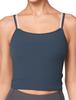 Спортивный бюстгальтер Yvette с двойными плечевыми бретелями, спортивный топ-майка для йоги, размер темно-синий, женский, чашки, быстросохнущий, в тон, бретели, в рубчик, без косточек,