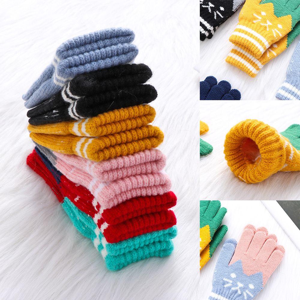 4-10Y Winter Warm Thick Cute Baby Gloves Magic Mittens Imitation Cashmere Kids Baby Gloves