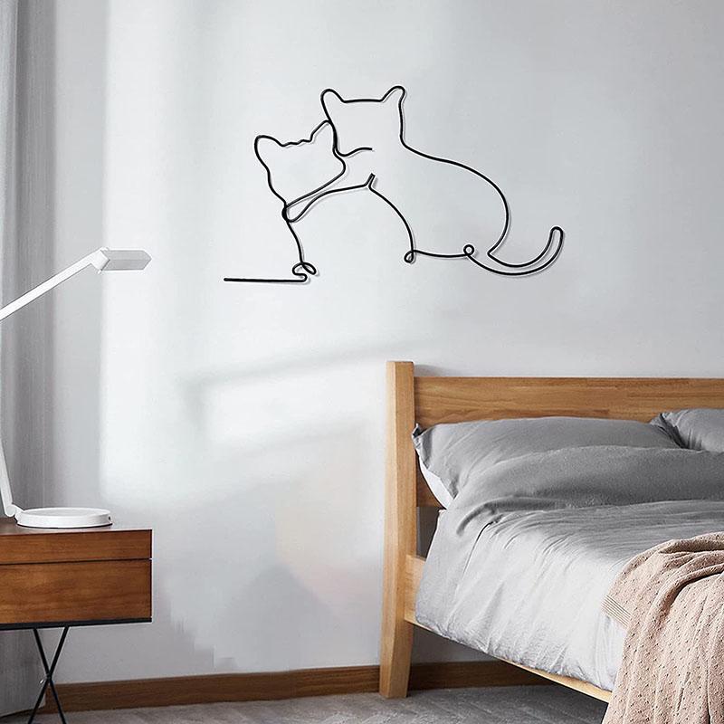 Nordic Abstract Line Art Декоративная настенная вешалка с изображением животных из железа, металлическая настенная подвеска, украшения